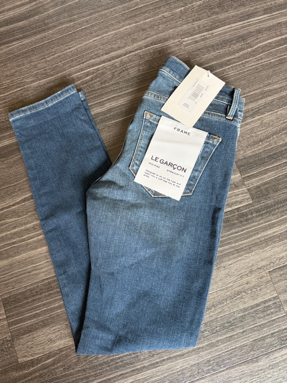 Frame Denim Le Garçon Slim Straight Jeans in Blue Azur Wash